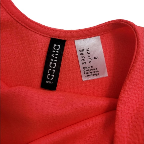 DIVIDED Neon Fit to Flare Skater Dress US 12 - Picture 4 of 4